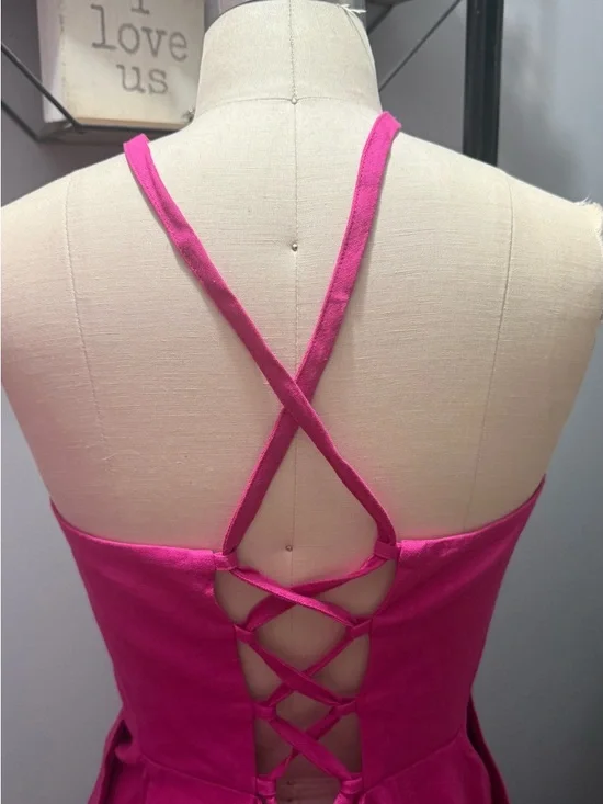 Forever 21 Bright Pink Strapless Romper - Picture 3 of 7